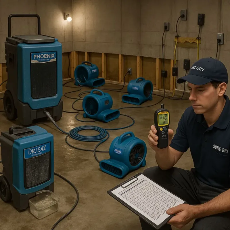 Structural Drying and Dehumidification process in El Monte, CA